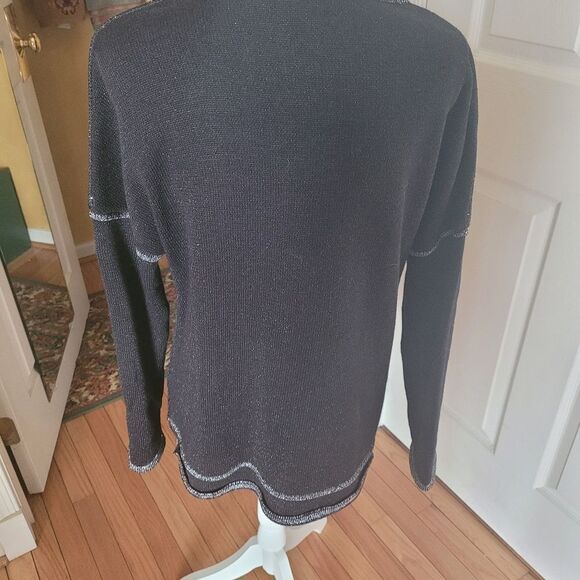 BLACK/SILVER SEQUINED ROCK AND ROLL SWEATER - Picture 4 of 10